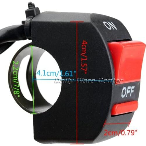 Motorcycle Bike Handlebar Switch ATV Motorbike Kill Stop Switch ON/OFF Button Connector Scooter Fog Light Headlight 12VDC Switch