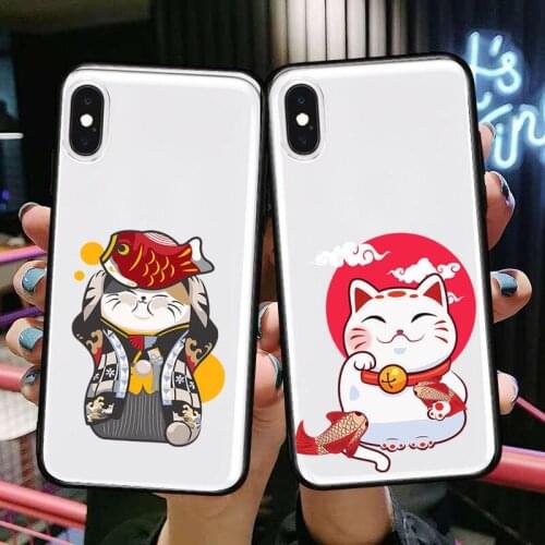 Get Rich Cat Good Luck Japan Style Anime Transparent Phone Case For XiaoMi Redmi 11lite ultra 9 8A 7 6 A Pro T 5G K40 Anime prot