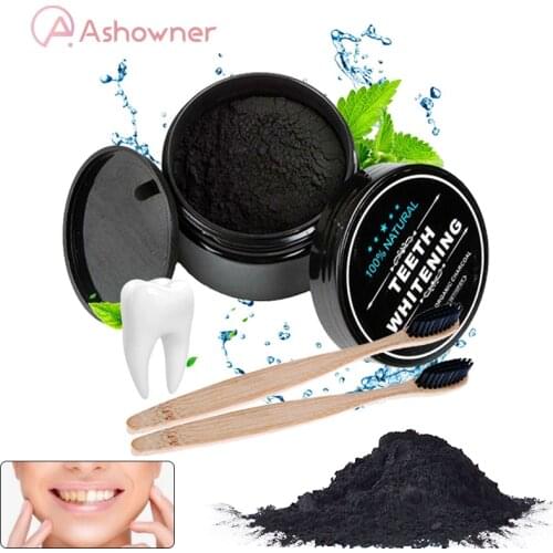 ASHOWNER Black Teeth Whitening Oral Care Charcoal Powder Natural Activated Charcoal Teeth Whitener Powder Oral Hygiene Clean