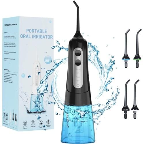 Oral Irrigator USB Rechargeable Water Flosser Portable Dental Water Jet 300ML Water Tank Waterproof Teeth Cleaner