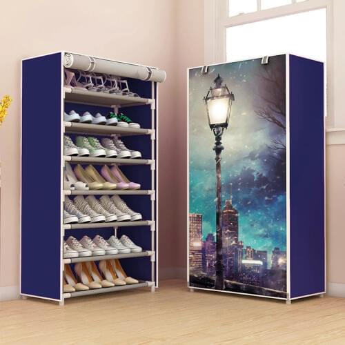 Simple Shoe Rack Shoemaker Dustproof Belt Cloth Cover Shoe Cabinet Detachable Dormitory Home Storage Cabinet Space Saving