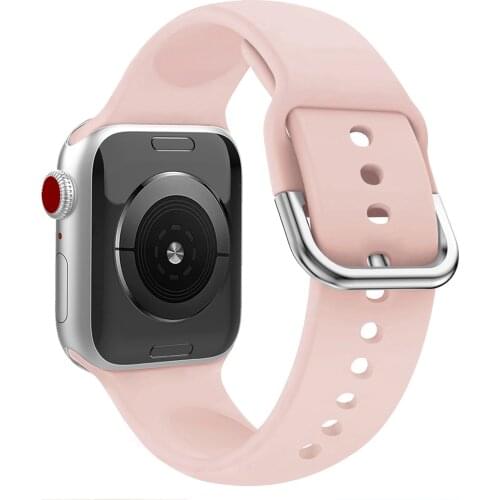 Pink Printed Silicone Strap for Apple Watch Band 44mm 40mm 38 42mm Spots Band for Iwatch 2 3 4 5 6 Bracelet Belt