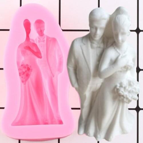 Bride Groom Silicone Mold Candy Clay Resin Molds Wedding Fondant Cake Decorating Tools Chocolate Gumpaste Mould Soap Moulds
