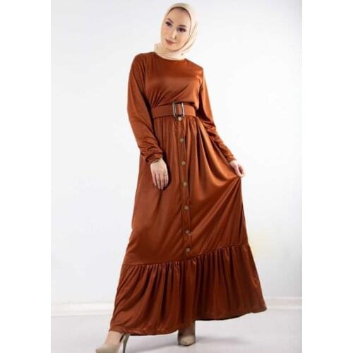 Woman Long Dresses Muslim Button Accessory 2021 Turkish Clothes For Women Autumn Garment 3abaya Moroccan Tagine European Clothes