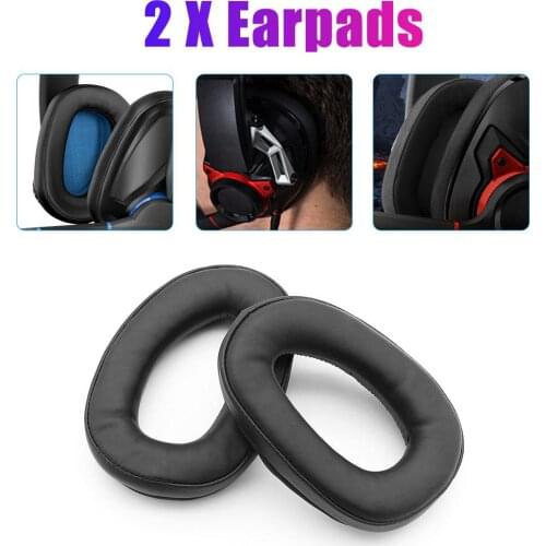 2pcs Earpads Over-Ear Earphone Earmuffs Cushion Memory Foam Sponge Artificial Protein Leather for Sennheiser GSP 300 301 302