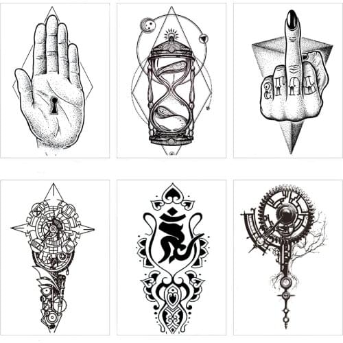 21x11cm Waterproof Sweat tattoo arm personalized sketch studio photo self portrait arm tattoo sticker