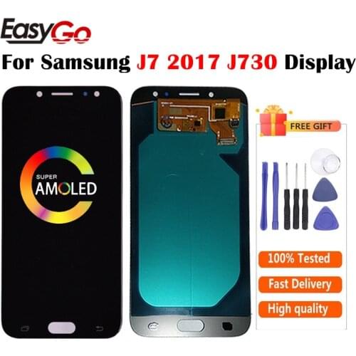 AMOLED For Samsung Galaxy J7 2017 Display J730 J730F J730M J730Y LCD Display With Touch Screen Digitizer Assembly Free Shipping