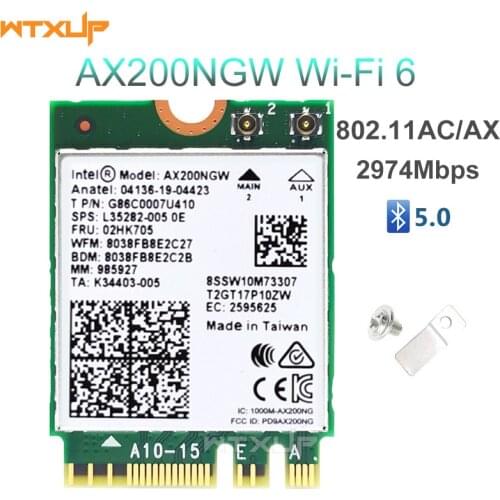 NGFF Wireless adapter AX200NGW For Intel wifi 6 AX200 2400Mbps network card 2.4G/5Ghz 802.11ac/ax Wi-fi Bluetooth 5.0 MU-MIMO