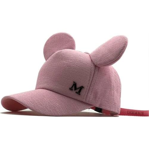 Cat Snapback Cute Ears Pink child Net Baseball Cap Summer boy hats 2020 Brand Lovely Cartoon Adjustable Girls Mesh Cap Gift