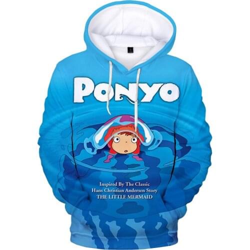 Kids Hoodie Anime Ponyo on the Cliff 3D Hoodie Sweatshirts Harajuku Streetwear Cartoon Hoodies Boys/girls Casual Cool Pullover