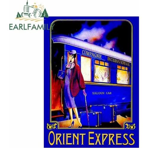 EARLFAMILY 13cm x 9.4cm for Orient Express Purple Train Waterproof Decoration Car Stickers Cartoon Motorcycle VAN Windows Decal