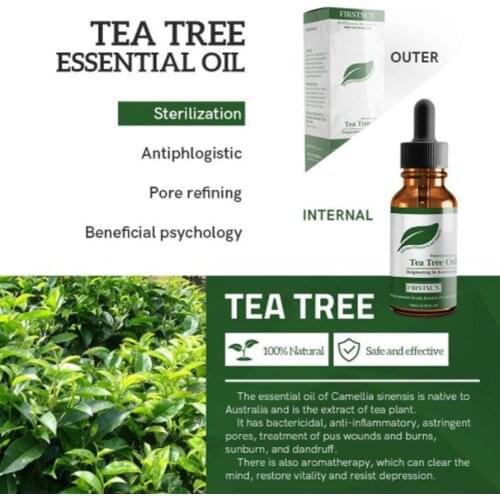 Tea Tree Essential Oil Natural Face Care Skin Acne Treatment Blackhead Body Oil Spots Massage Relax Remover Scar Y1K8