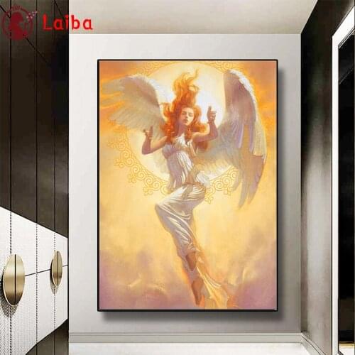 Diamond Angel wings, goddess round drill Cross Stitch Diamond Embroidery Rhinestone Art Painting Full Square Decor For Home