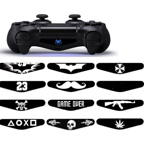 FZQWEG Random 5 PCS Custom Game Light Bar Vinyl Stickers Decal Led Lightbar Protect Skin for Playstation 4 Dualshock 4 PS4