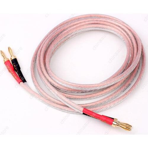 HI-FI Oxygen Free Copper Speaker Cable Wire For Bi-wire Speakers Bi-amp Amplifier,Banana Plugs Single Wire,Selectable Length