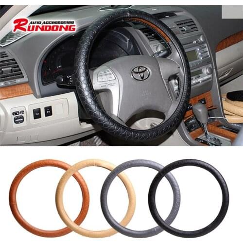 PU leather steering wheel cover 38cm medium summer Anti-Slip handle R-5005