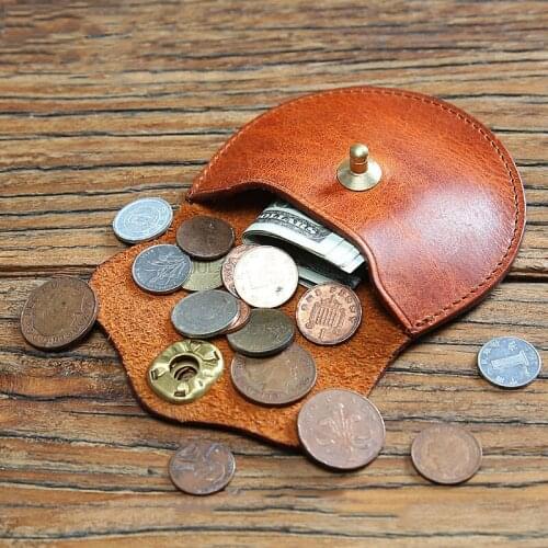 Genuine Leather Coin Purse For Men Women Luxury Vintage Handmade Short Wallet Money Bag Card Holder Change Purses Male Wallets