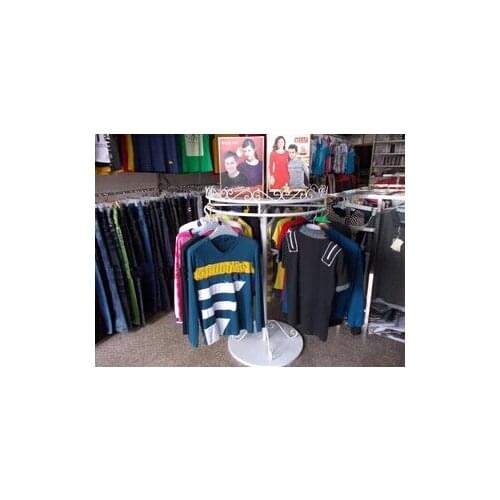 Ou wrought iron clothes rack clothing display shelf Childrens clothes shelf inside the circular island specials that can rotate