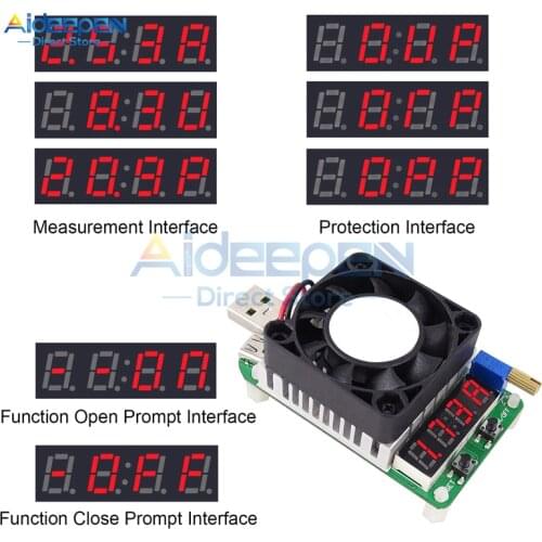 LD25 LD35 4A 25W/5A 35W USB Electronic Load LED Digital display Voltmeter Ammeter Meter Adjustable Voltage Current With Fan