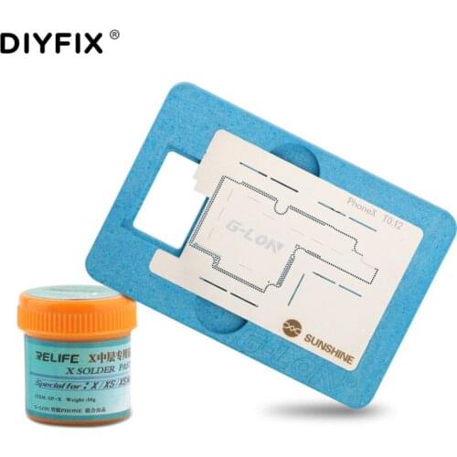 Middle-Level Motherboard Tin Plant Set for iPhone X XS MAX Solder Paste+BGA Reballing Stencil Fixed Positioning Fixture Platform