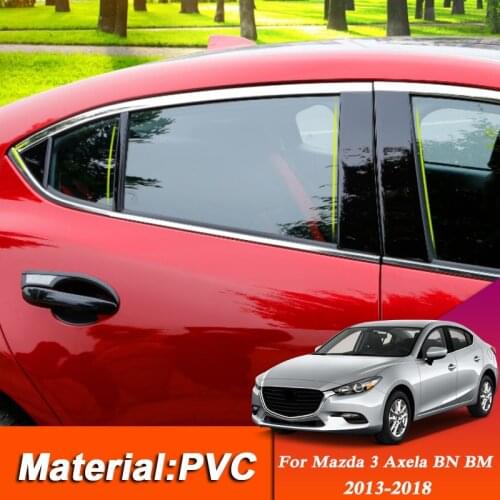 Windows Sticker For Mazda 3 Axela BN BM 2013-2018 Car Styling Car Window Trim Sticker Middle Column Sticker External Accessories