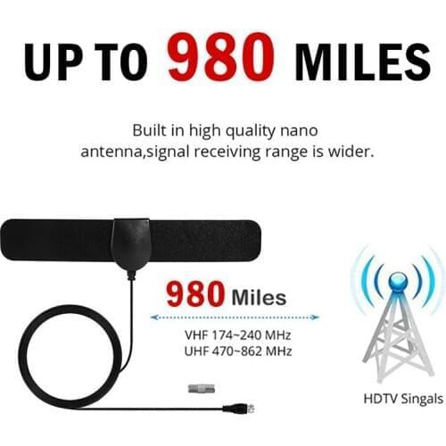 Newest Indoor Digital TV Antenna HDTV HD Aerial Freeview Signal Amplified 980 Miles TV 1080p Signal Receiver Amplifier Booster