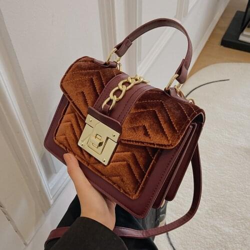 Luxury Brand Designer Velet Handbag Purse Women Crossbody Bags 2021 New Fashion Winter Ladies Messenger Bags Tote High Quality