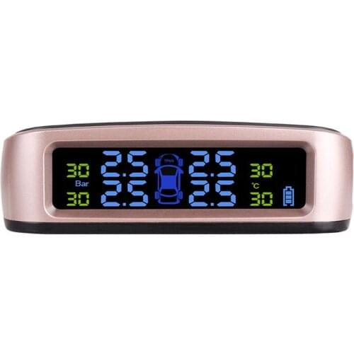 TPMS Car Tire Pressure Monitor System Alarm Temperature Warning 4 External Sensor Digital LCD Color Display Tyre Pressure Meter