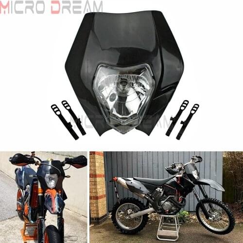 Black Universal Headlight Fairing For Yamaha DR YZ WR TTR SX EXC XCW XCF SXF SMR Dirt Bike Motocross Supermoto Enduro Headlamp