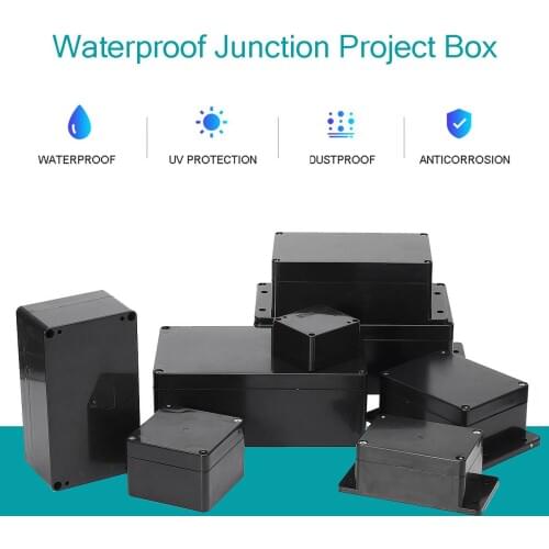 Black Color Waterproof Plastic Enclosure Box Electronic Housing Instrument Case Electrical Project Outdoor Junction Box