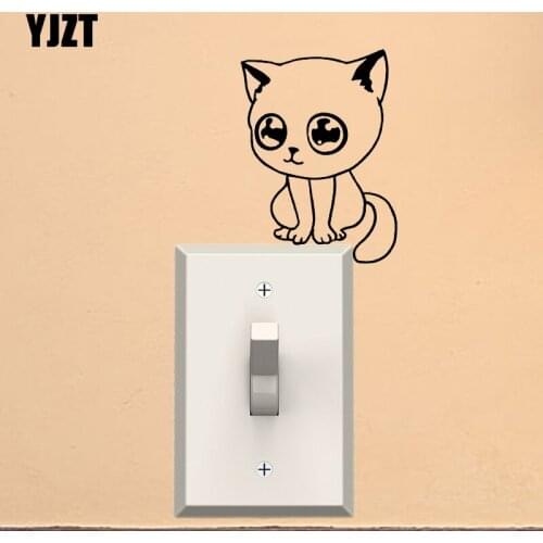 YJZT Lovely Pet Cat Wall Switch Sticker Living Room Decor Vinyl Decal Modern Art S19-0824