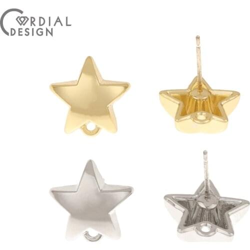 Cordial Design 100Pcs 15*21MM Jewelry Accessories/Hand Made/Star Shape/Earrings Stud/Jewelry Finding & Components/DIY Making