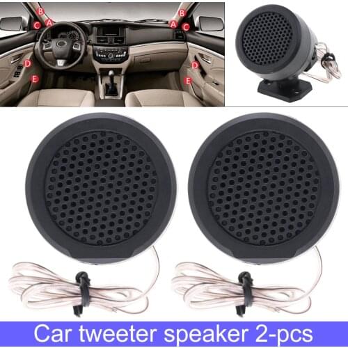 2pcs TP-006A 500W Black Plastic Case High Efficiency Mini Fahionable Stereo Dome Tweeter Speakers for Car Audio System