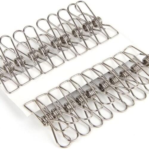 5.5*2.5cm Spring Clothes Clips Stainless Steel Pegs For Socks Photos Hang Rack Parts Practical Holder Accessories LX6512