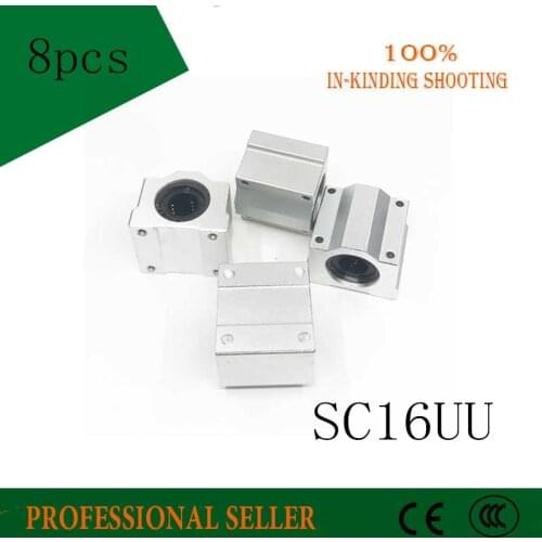 Free Shipping 8pcs SC16UU SCS16UU Linear Ball Bearing slide bearing linear motion bearings for 16mm