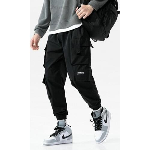 Streetwear Casual Joggers Men Side-pockets Mens Cargo Pants Fashion Slim Sweatpants Harem Pants Ankle-length Men Trousers 2021
