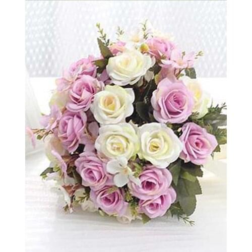 Wedding Bouquet Handmade Artificial Flower Rose buque casamento Bridal Bouquet for Wedding Decoration ramos de novia w1