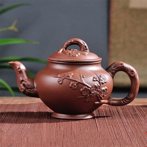 Yixing Purple Clay Teapot with Handle Creative Traditional Dragon Tea Pot Large Capacity Handmade Tea Set Office Kung Fu Kettle