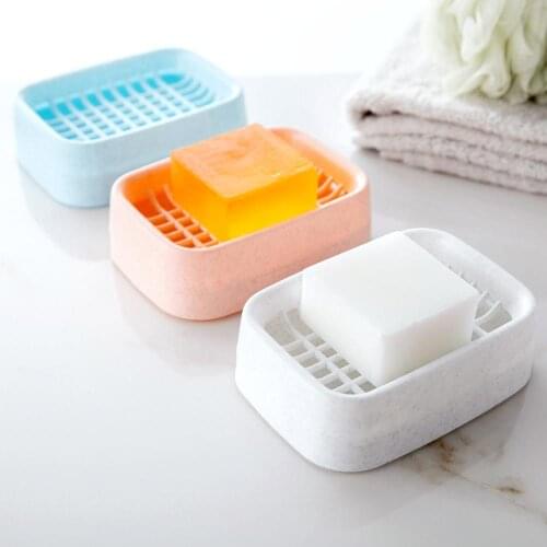 Double Layer Drain Soap Box Creative Bathroom Plastic Soap Tray Travel Portable Carry Soap Case 1PC