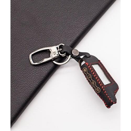 Functional 100% Leather Key Case for Pantera SLK 600 625 650RS 675RS 300 400 868 Two Way Car Alarm LCD Remote Protector Cover