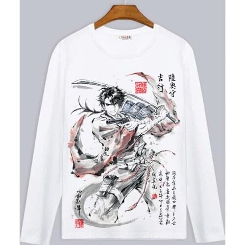 Touken Ranbu Online Mikazuki Munechika Cosplay T shirt Men/Women Spring Autumn Long Sleeve T-shirt Cartoon Top Tee Costume