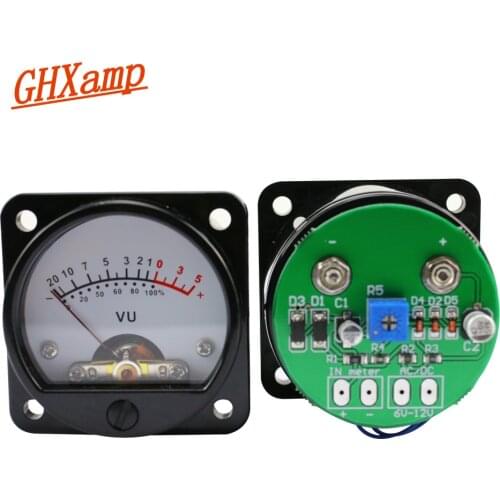 GHXAMP VU Meter With LED Backlight Front Rear Driver Board 45mm Pointer type VU Level Meter Direct Connect Amp Output 2PCS