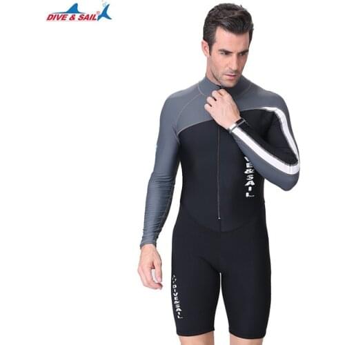 DIVE&SAIL 1.5MM Neoprene Wetsuit Men Women Long/Short Sleeve Trunk One Piece Wet Suits For Swimming Jumpsuit Surfing Rash Guards