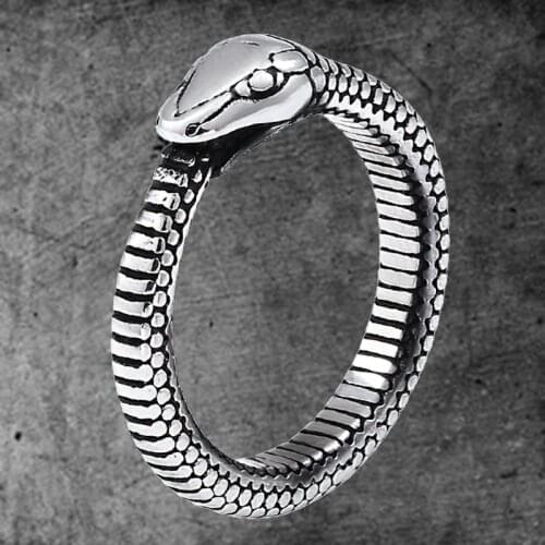 Stainless Steel Animal Snake Ring Jewelry Live Mouth Ouroboros Biker Rings For Mens Women Girls Wholesale