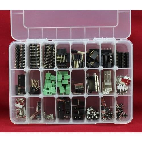Elecrow Connector Kit for Arduino Starters Basic Learning Connectors USB Switch DC Jack Header Electronic DIY with Retail Box
