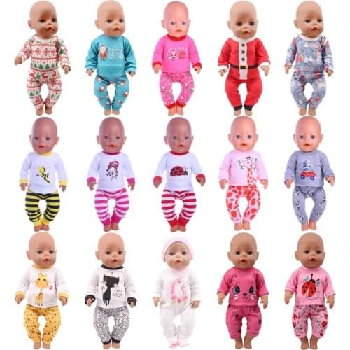 Doll Pajamas Christmas Clothes For 18 Inch American&43 Cm Born Baby Generation Birthday Girls Russia DIY Toy Gifts