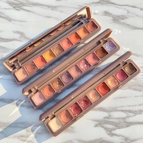 Fashion 2021 9 Colors Sweet Eyeshadow Palette Neon Glitter Eye Shadow Metallic Matte Eye Shadow Powder Mixable Eye Cosmetics