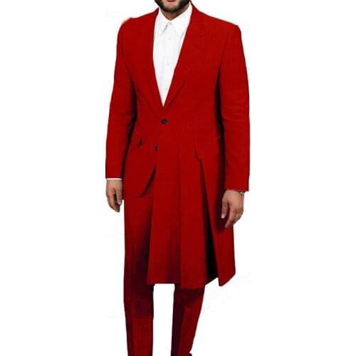 Latest Coat Pant Designs 2021 Hot Selling Red Men Suit Tuxedo Groom Wedding For Men Prom Suits Costume Homme (Jacket+Pants)