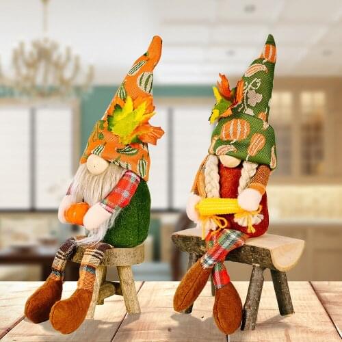Autumn Decoration Hanging Legs Faceless Doll Rudolf Harvest Thanksgiving Decoration Children Gift Home Decoration Party Supply