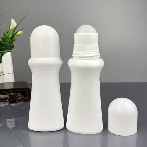 4pcs Plastic Roller Bottles 75ml Empty Refillable Rollerball Bottle Leak-proof Diy Deodorant Essential Oils Perfume Cosmetics